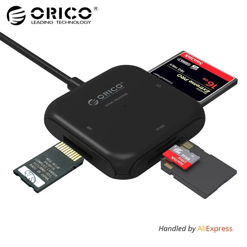 ORICO 4 in 1 USB 3.0 Smart Card Reader Flash Multi Memory Card Reader for TF / SD / MS / CF 4 Card Read and Write Simultaneously