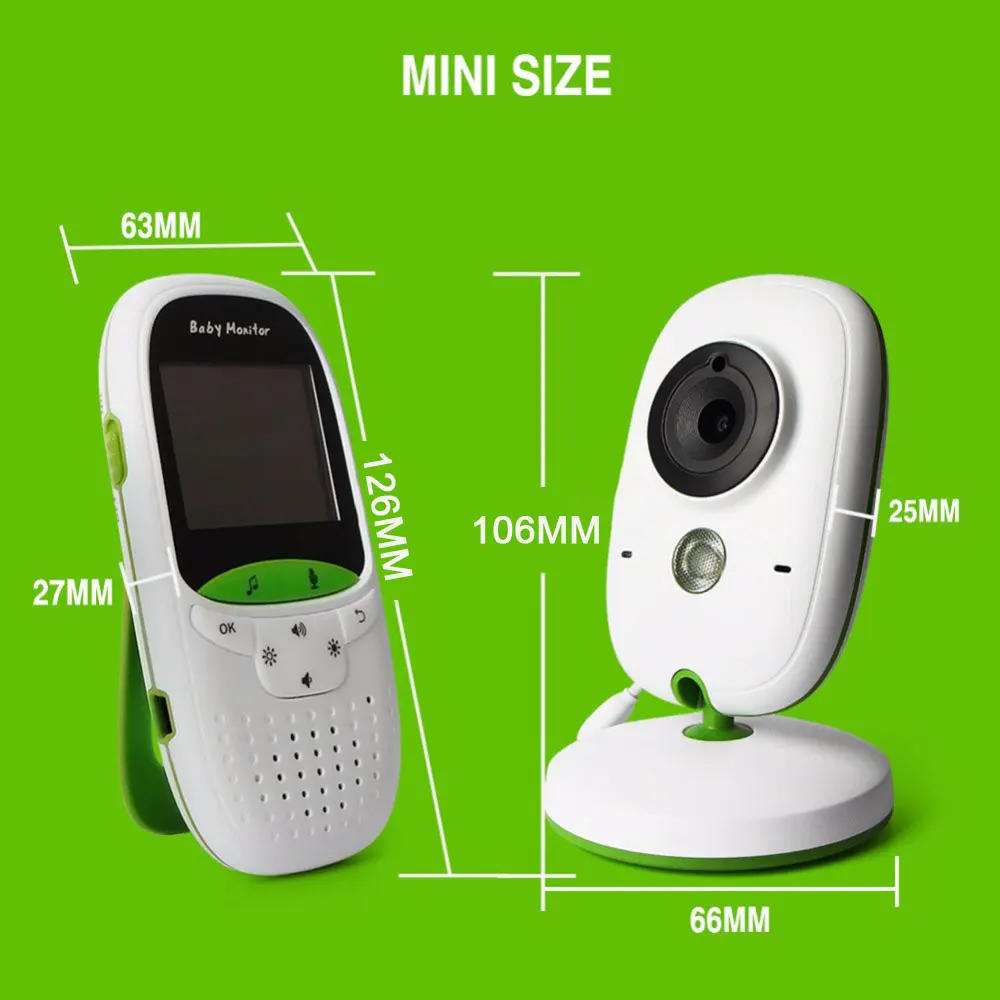 VB602 Wireless Baby Monitor Infant 2.4GHz Digital Video Baby Monitor Temperature Display Night Vision Music Nanny Monito