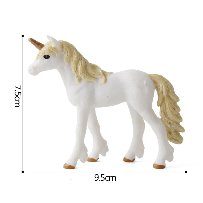 7 5 Cm Unicorn Terbang Kuda Pvc Model Mini Kebun Binatang Hutan