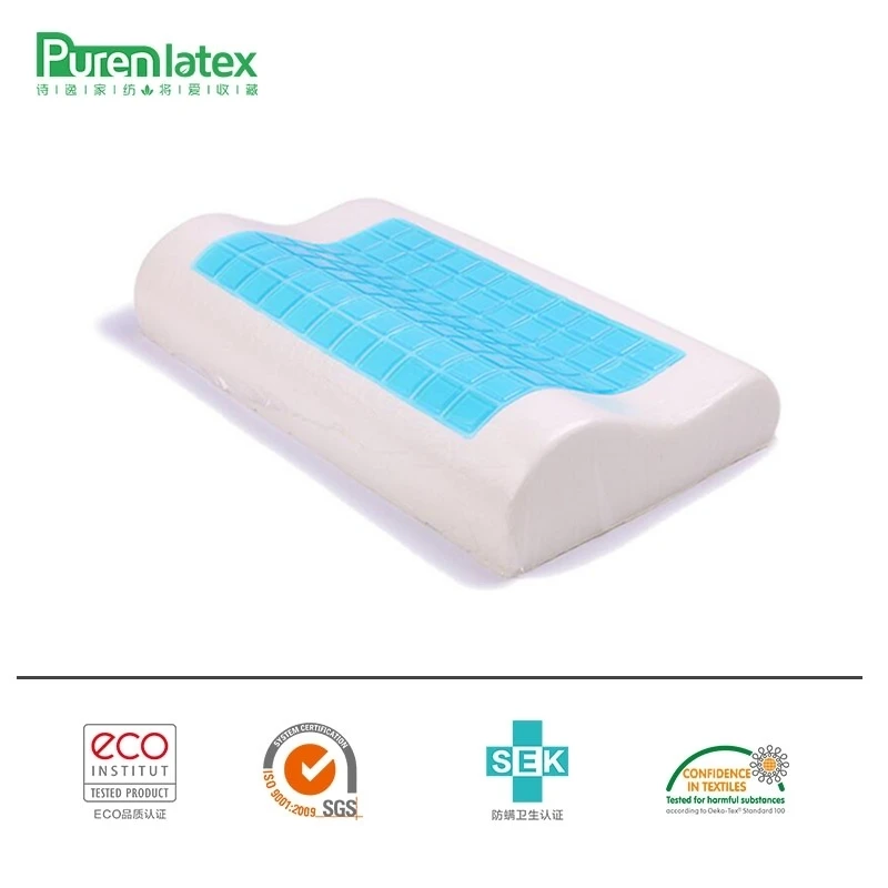 

PurenLatex 50*30/60*40 Silicone Gel Memory Foam Waved Summer Cool Pillow Spondylosis Prevented For Cervical Vertebra Healing