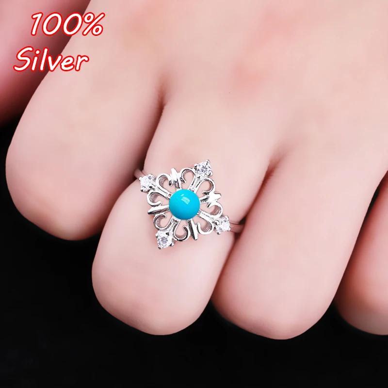 

925 Sterling Silver Ring Blank 5MM Cabochon Base Adjustable Blanks Supplies For Jewelry Making