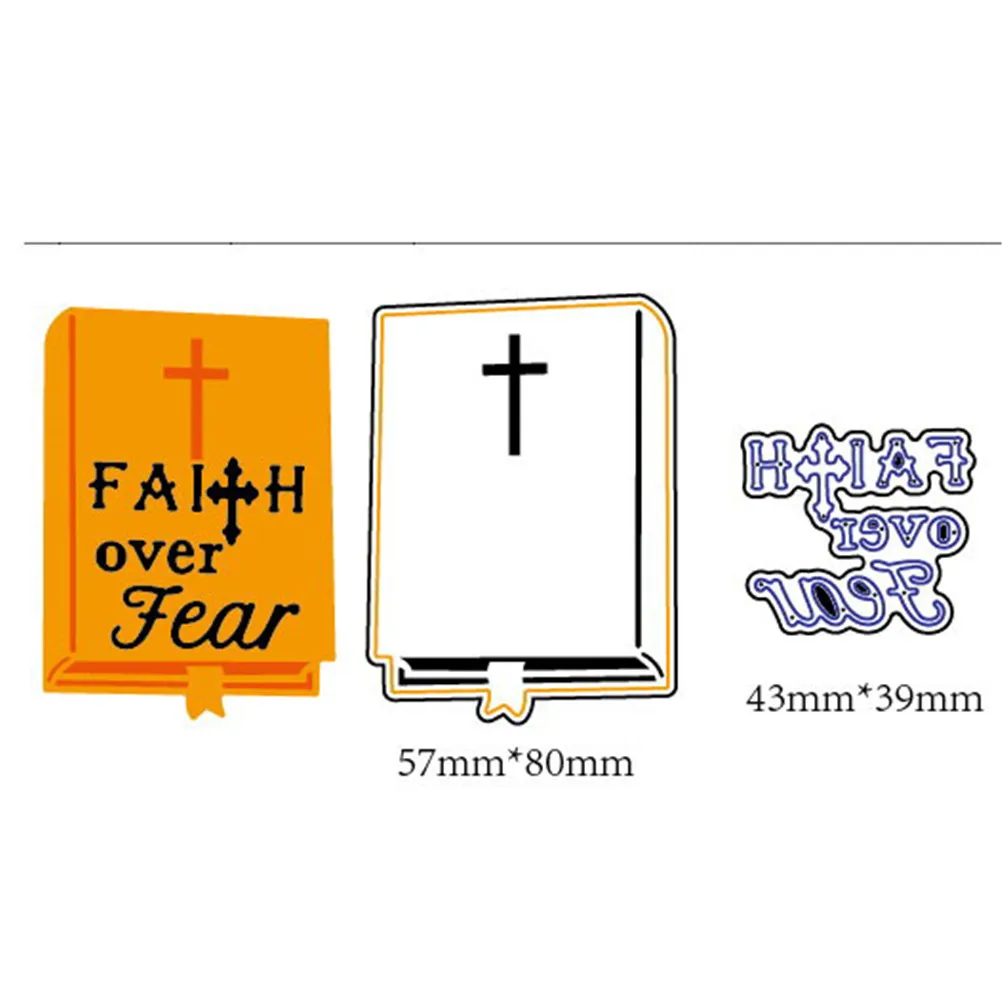 

For DIY Scrapbooking Album Paper Cards 2pcs Pop Faith Over Fear Metal Cutting Dies