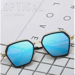 Новые 2018 солнцезащитные очки 3583 корейский полигональные Металл женские Солнцезащитные очки Модные полые Солнцезащитные очки тенденция