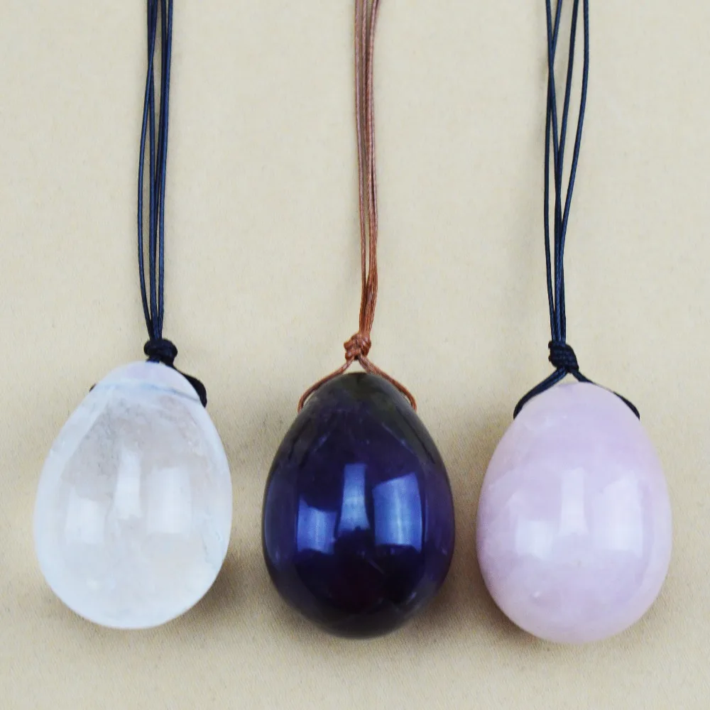 3 Pcs 40*30mm natural rock crystal drilled egg for kegel exercise pelvic floor muscles vaginal exercise yoni egg ben wa ball 3 Pcs 40*30mm natural rock crystal drilled egg for kegel exercise pelvic floor muscles vaginal exercise yoni egg ben wa ball