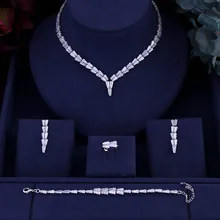Janekelly, ожерелье, серьги, свадебные, циркониевые, полный набор ювелирных изделий для женщин, роскошный Дубай, Нигерия, CZ Кристалл, свадебные ювелирные наборы