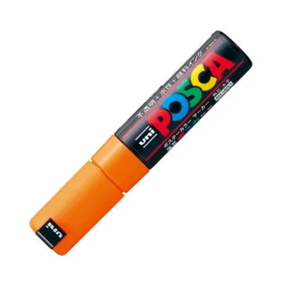 1 шт. Uni Posca Краска Маркер-широкий Tip-8mm PC-8K 15 цветов для рисования краски - Цвет: Оранжевый