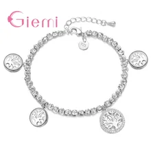 Новейший трендовый женский модный браслет, 925 пробы, Серебряный регулируемый браслет с шармом и браслеты, ювелирные изделия с деревом