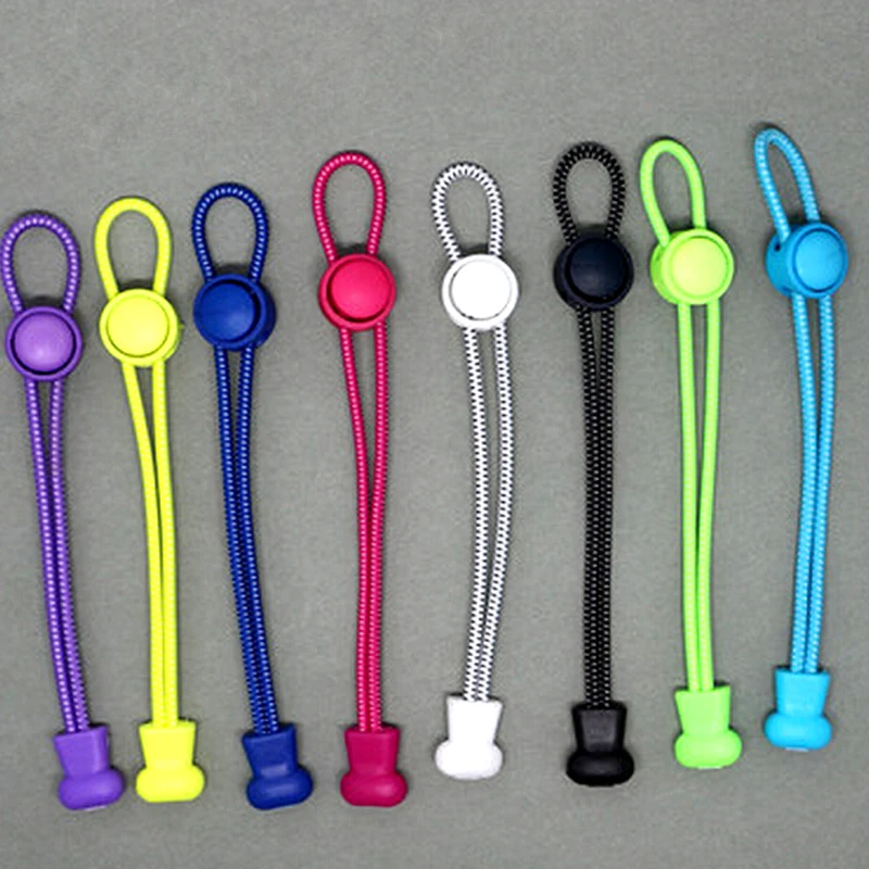 LUC 1 Pair 1 m Round Colored Shoe Laces for Children Sneakers Elastic Rubber Adjustable Shoelaces Fashion Lazy Shoelace Strings