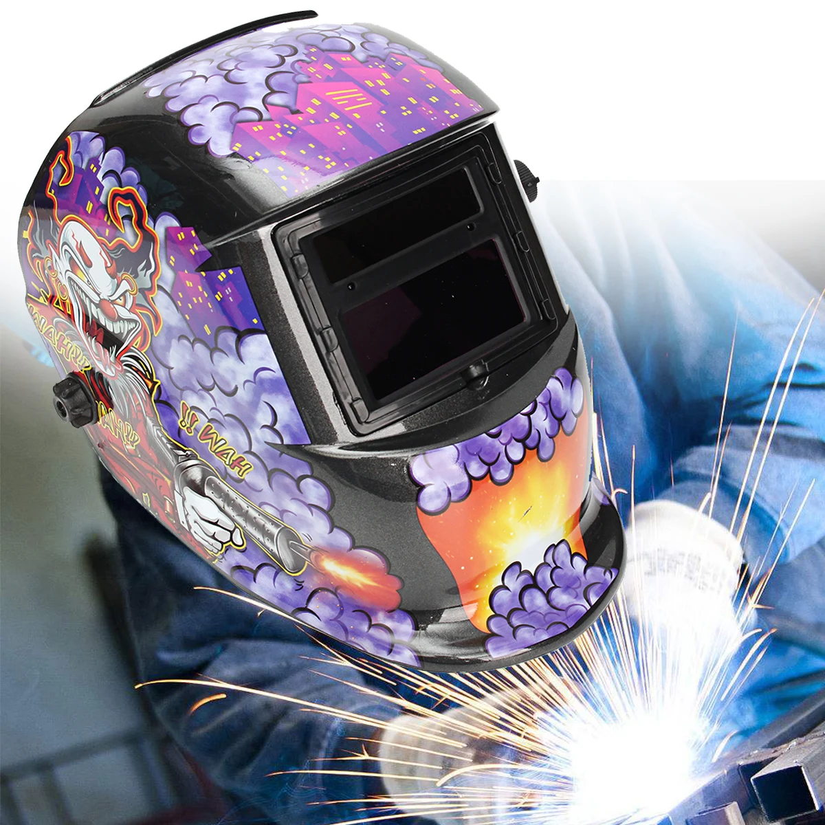 

Head Protector Auto Darkening Welding Helmet Solar Powered Sensors Welding Mask Helmet Electric Grinding Soldering Weldering Cap