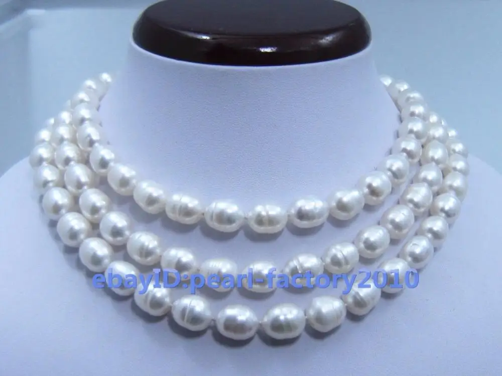

19" 50"12X10 MM SOUTH SEA NATURAL White PEARL NECKLACE 14K GOLD CLASP (0926)