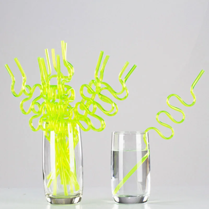 Plastic Drinking Straws Crazy Curly Loop Cocktail Straws for birthday