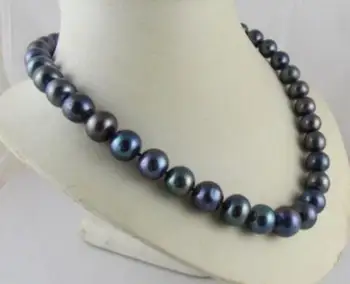 

FREE SHIPPING 8-9MM AAA BLACK TAHITIAN PEARL NECKLACE 17" ^^^@^Noble style Natural Fine jewe Fast SHIPPING Rated