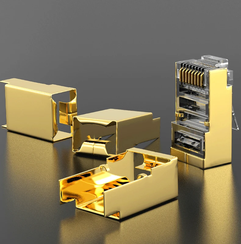 AMPCOM экранированный RJ45 CAT5E Разъем модульный разъем 8P8C обжимной Конец Ethernet кабель Ethernet разъем позолоченный 50U AMPCOM экранированный RJ45 CAT5E Разъем модульный разъем 8P8C обжимной Конец Ethernet кабель Ethernet разъем позолоченный 50U