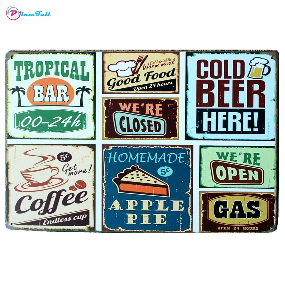 Retro Tin Signs Shop Metal Signs Posters Vintage Home Decor Metal