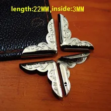 Silver Plated Book Scrapbooking Albums Menus Corner Protectors Metal Corners For Books,Pattern Carved,22mm*3mm,Fit 3mm,10Pcs