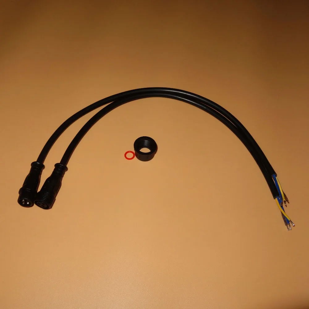 

10 pairs/lot 3 Core BLACK Waterproof pigtail,50cm long each;male and female;male connector's diameter:13.5mm;18AWG wire