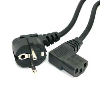 

Europe EU plug Flat Nema 5-15P to IEC C13 Left Angled Power Cord for LCD LED Wall Mount TV 5ft 1.5m