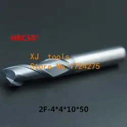 HRC50 2F-4.0*4*10*50 сплав твердосплавные фрезерные пластины Вольфрам Сталь фрезерный станок покрытие: nano, пена, сверлящей оправкой, фрезерный