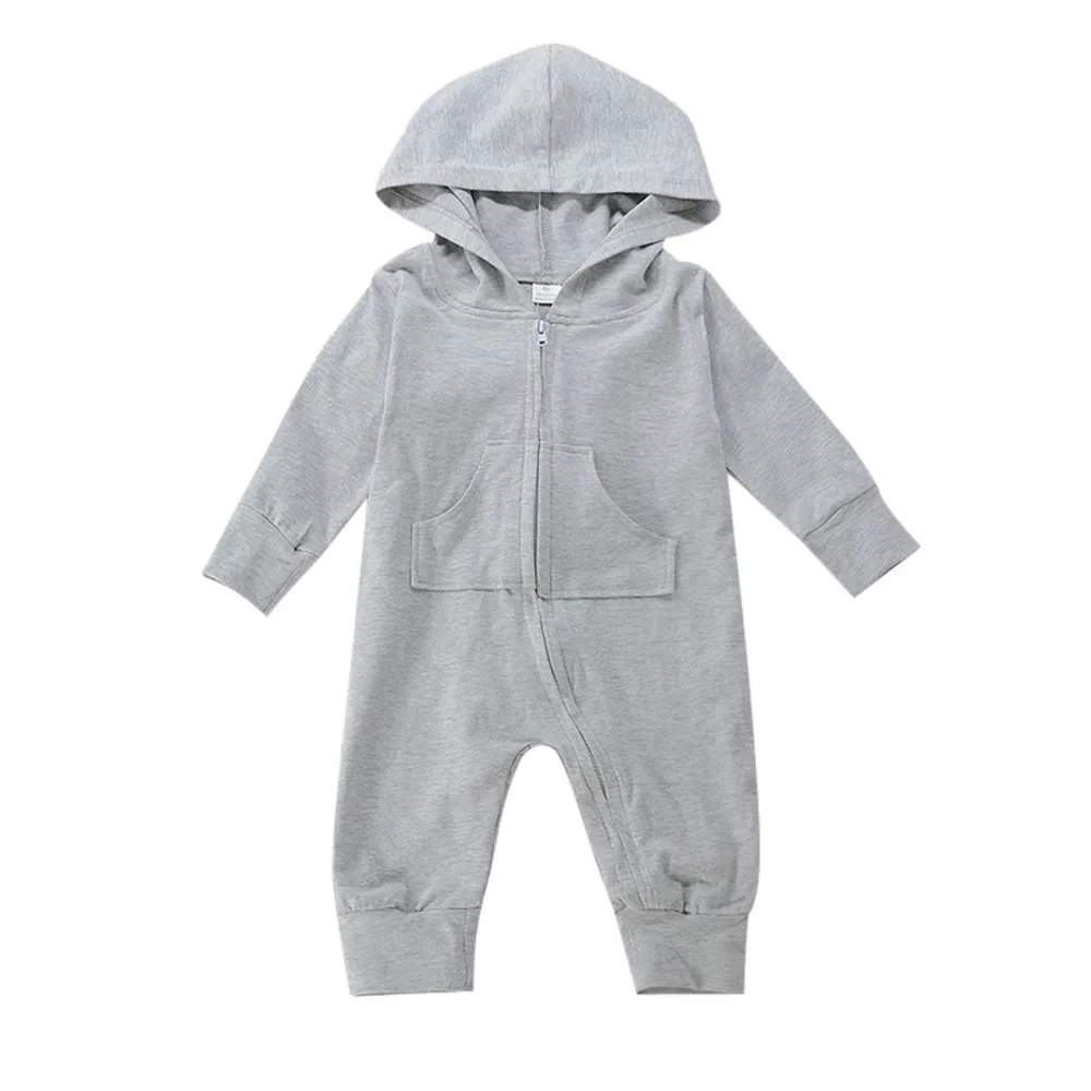 Cute gray toddler Baby Boys Long Sleeve Bunny Print Zipper Hooded ...