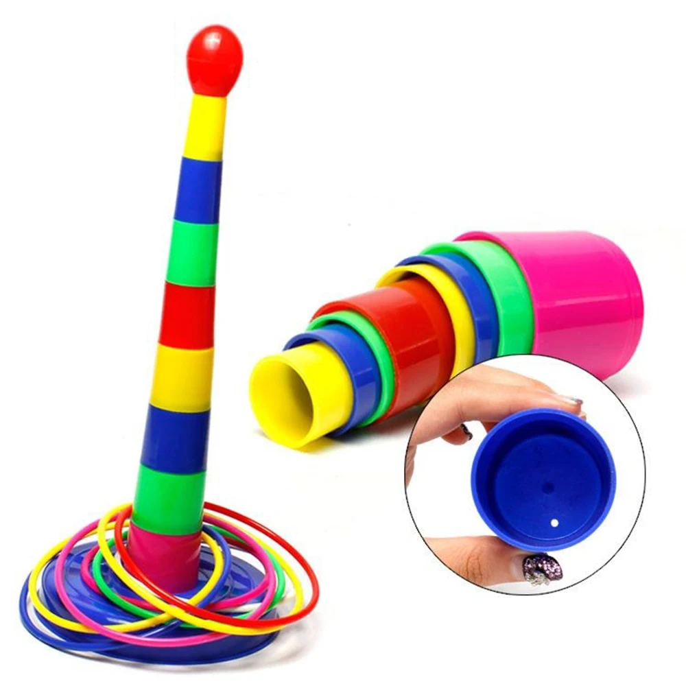 [Temila] Sport games Puzzle Kids Hoopla Ring Toss Cast Circle Sets Game Stack Up Nesting Tower Colorful Toy baby Educational Toy