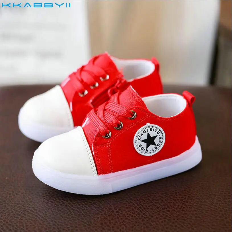 KKABBYII Kids Fashion Children Led Sneakers Shoes Canvas Soft Bottom Baby Sport Toddler Shoes With Light Boys Girls Sneakers