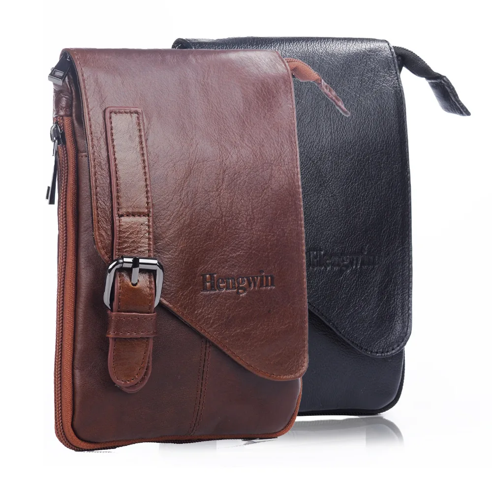 Unisex Genuine Leather Vertical Belt Pouch iPhone 7 plus Holster Small