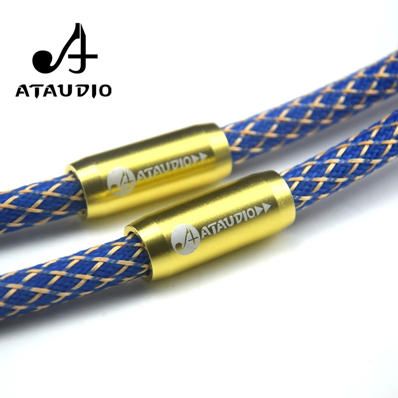 ATAUDIO Silver Plated Hifi RCA Audio Cable Dual Shielding High Quality 2RCA to 2RCA Male DVD Amplifier Interconnect RCA Cable