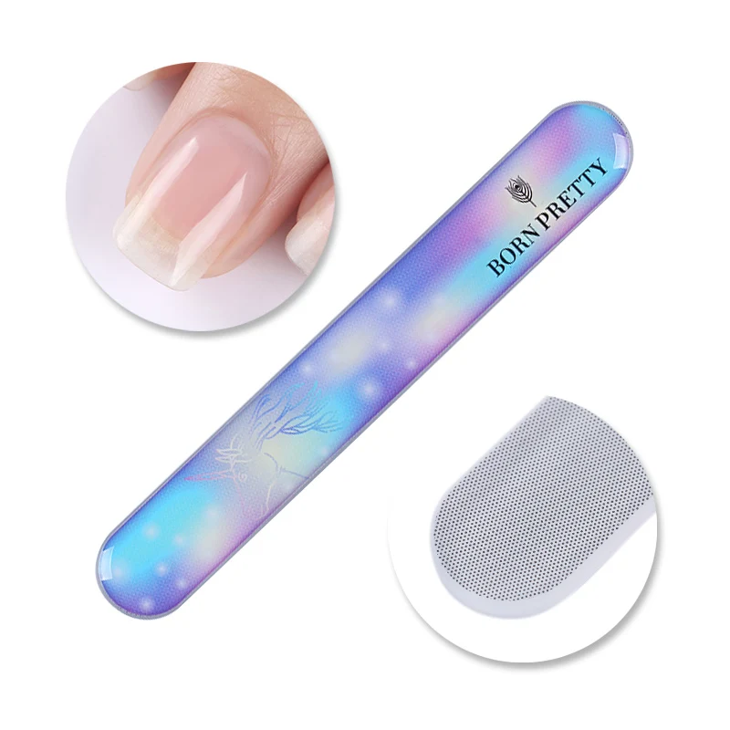 1 шт. BORN PRETTY градиентное нано стекло для дизайна ногтей буферная пилка синий белый Очищаемый Блестящий шлифовальный аппарат для маникюра инструмент для дизайна ногтей