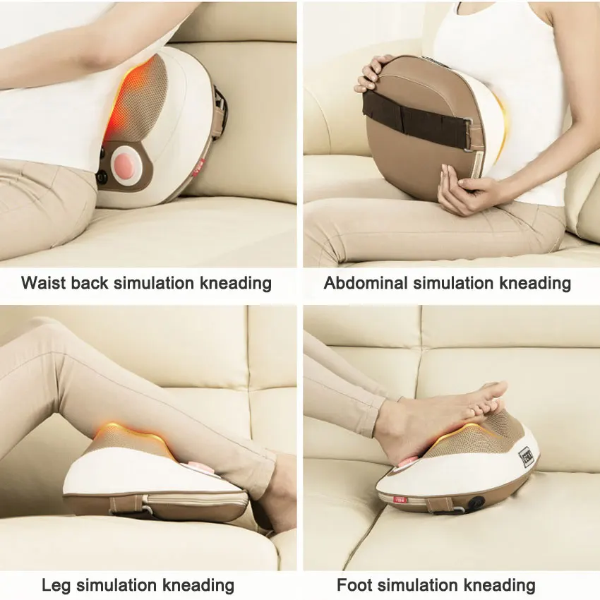 High-end Infrared Heating Neck Shoulder Back Electric Massage Pillow Shiatsu Massager Device Cervical Massage Health Relaxation