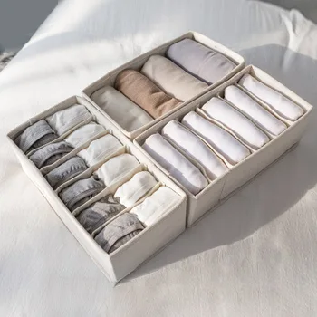 

Underwear organizer Home Storage Box Cotton and Linen Foldable Drawer Organizer Towel Hat Socker Storage Organizer
