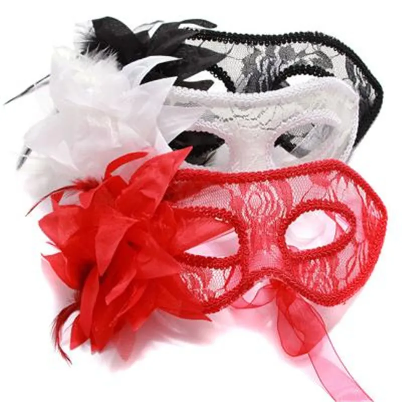 

Halloween Masquerade Ball Venetian Party Eye Mask Feather Lace Carnival Fancy Dress Costumes Carnival Mask ic678873