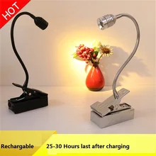 1 Вт/3 Вт Аккумуляторная гибкая трубка беспроводной кабинета li батарея стойка стол, витринное стекло аварийного светодиодный зажим акцент spotlight