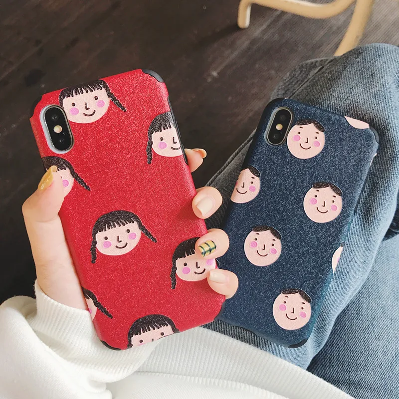 

Beily Cute Case for iPhone XS Max XR X 8 7 Plus Luxury Lovely Kids Boy Girl Couples Relief Soft Silicone Cover for iPhone X Case