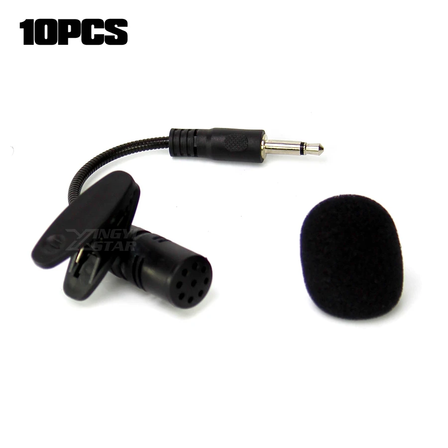 10PCS Mini 3.5 mm Jack Tie on Collar Clip Mic Lapel Lavalier Microphone