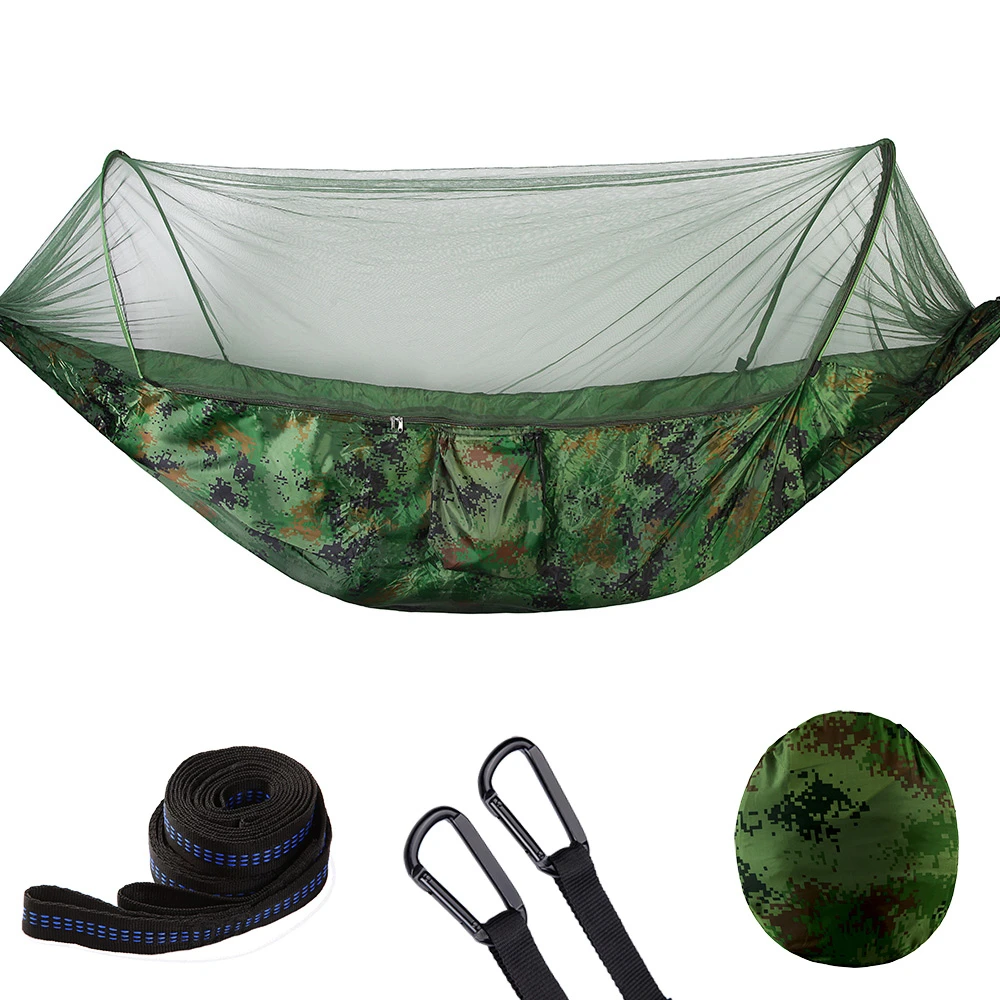 Pop Up Camping Hammock With Mosquito Net bug Net Portable Quick Set Up Hammock Hanging Sleeping Bed Outdoor Travel  98x47inch 