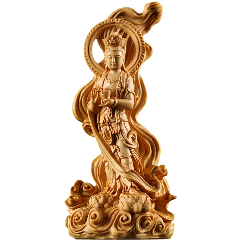 15 см Деревянный спрей Guanyin bouddha фигурка Будды статуя Будды восточные народные ручной работы Дерево Буда резьба estatua домашний декор