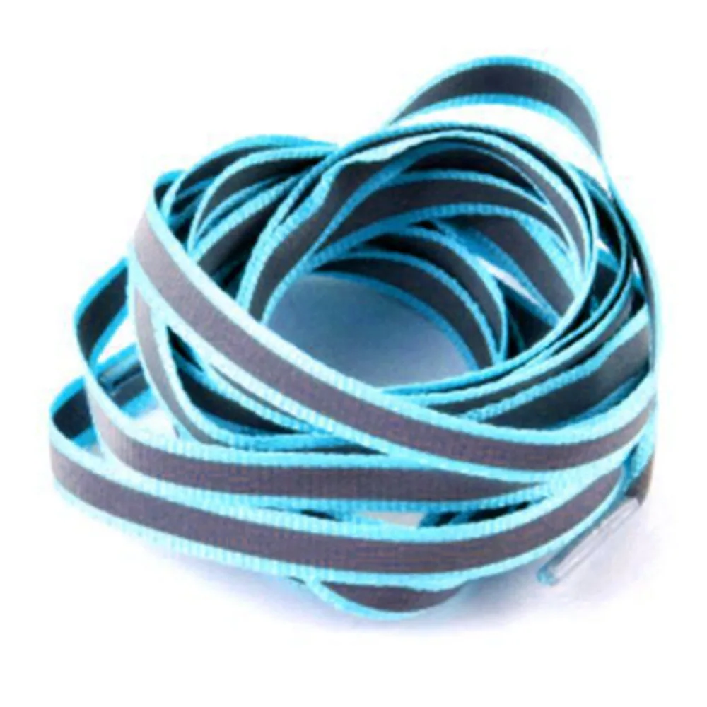 1 pair Flat Reflective Running Shoe Laces Safety Luminous Glowing Shoelaces Unisex For Sport Basketball Canvas Shoes