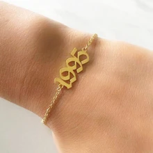 Старый английский номер браслет BFF специальный дата год номер браслеты для женщин пользовательские ювелирные изделия 1980 до год рождения браслет