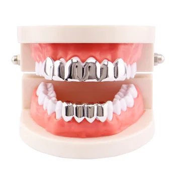 

Gold Hip Hop Single Tooth Cap Top Bottom Grill Halloween Jewelry Gifts Bling Custom Teeth