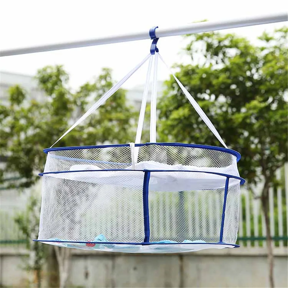 1 قطعة تجفيف الملابس الغسيل سلة الملابس الداخلية الجوارب تخزين شماعات للطي شبكة حقيبة شماعات واحدة مزدوجة طبقات الغسيل تعرقل