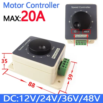 

Waterproof High Power 20A DC Motor Controller DC 10V 12V 24V 36V 48V 60V Motor Drive pwm bldc motor controller