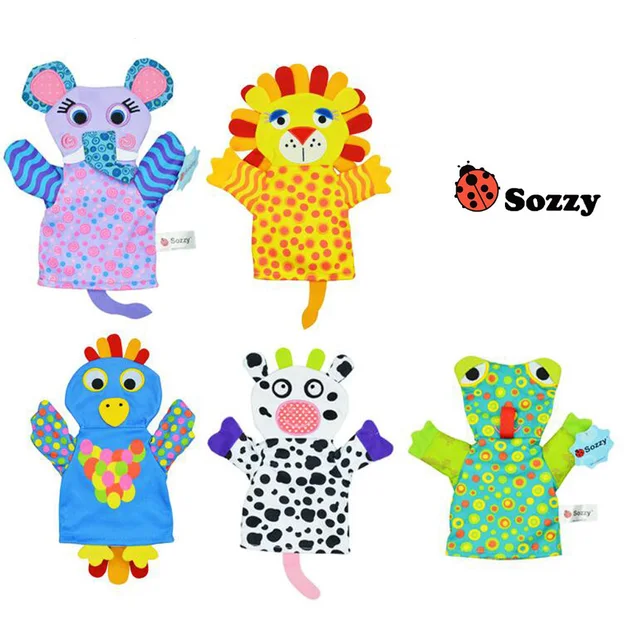 1pcs Sozzy Cartoon Toy Finger Puppets/Hand Puppet Doll Animals Gloves For Children Baby 2