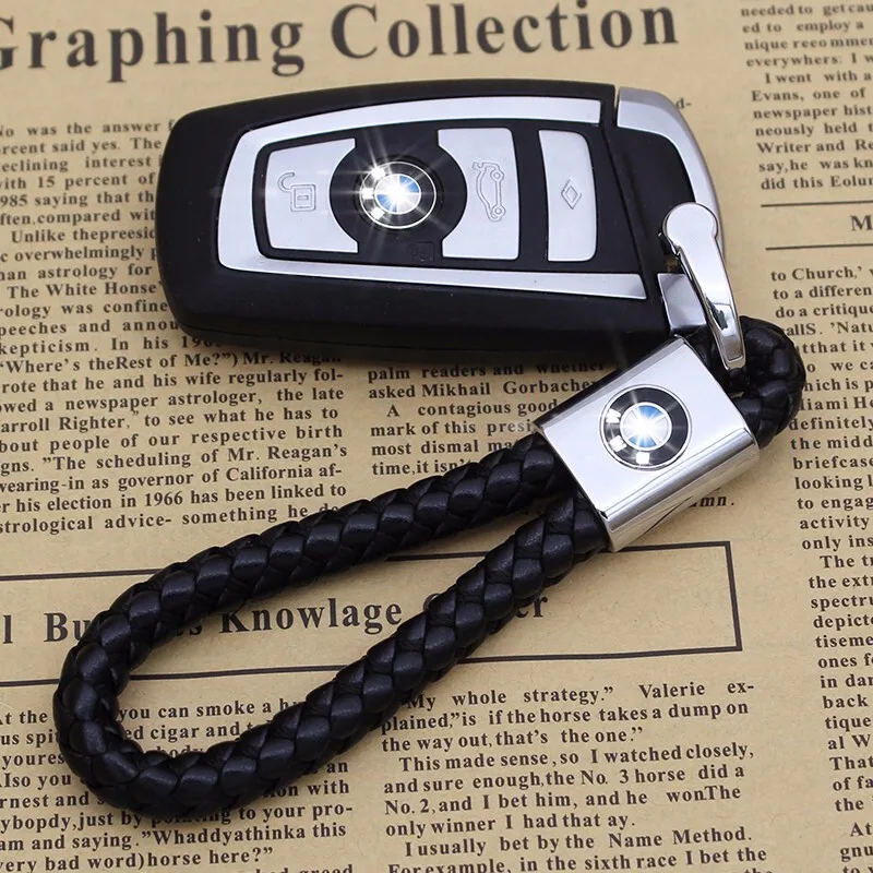 

Metal keychain car logo keychain key ring key holder leather key chains for Bmw