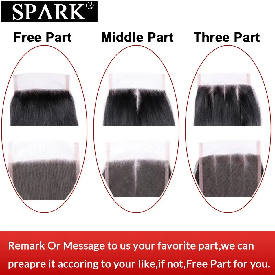 Ombre Peruvian Loose Wave Bundles with Closure 1B/4/30 Free Part Spark Remy Hair Extension Human Hair Bundles with Lace Closure