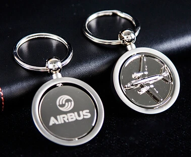 Новое поступление Boeeing/Airbus логотип дорожные багажные бирки вращающийся с 3D в форме самолета из нержавеющей стали, подарок для пилота - Цвет: 1 airbus