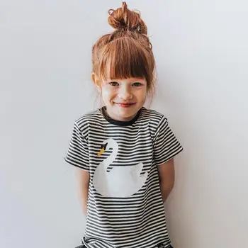 

2017 brand orangemom baby girls clothes black - white Stripe T- shirts for boys clothes Classic England children's clothing kids