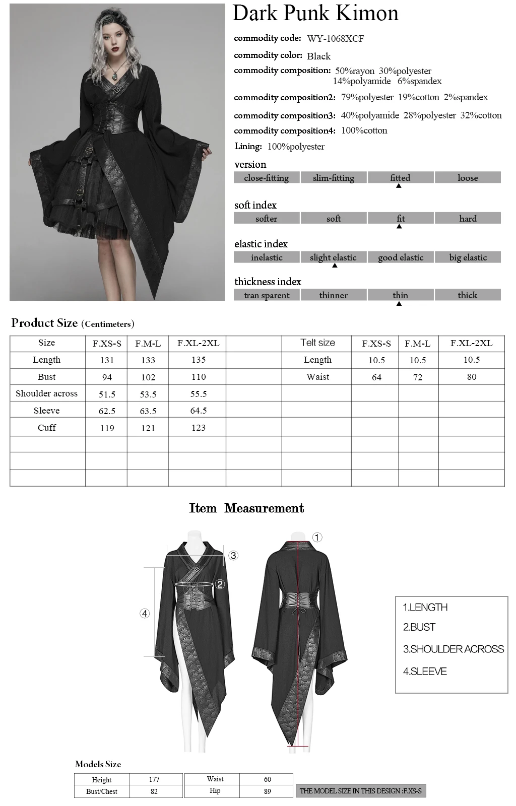 Панк рейв для женщин Готическая Лолита Темный панк кимоно асимметричный дизайн независимый корсет регулируемые вечерние платья