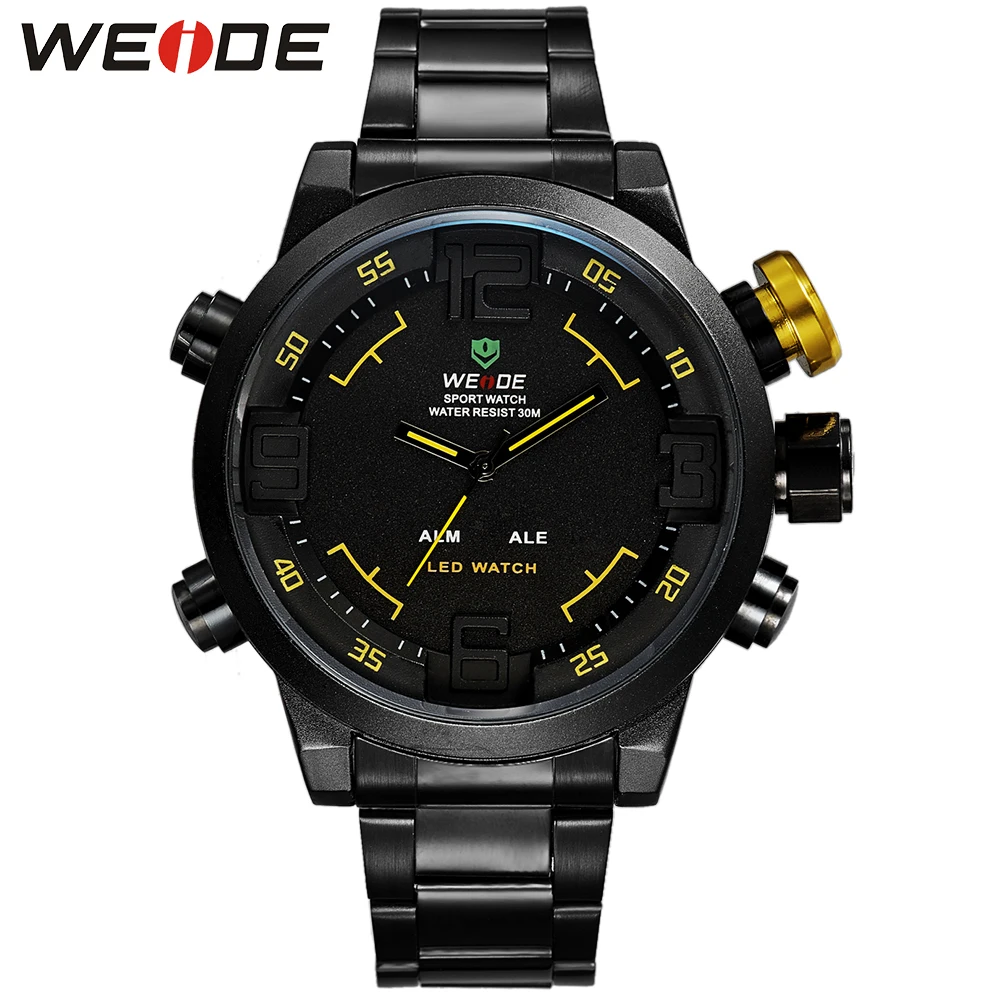 

WEIDE Brand Men's Watches Analog Military Men Sports Watch Waterproof Multifunction Quartz Digital High Quality Movement Watch