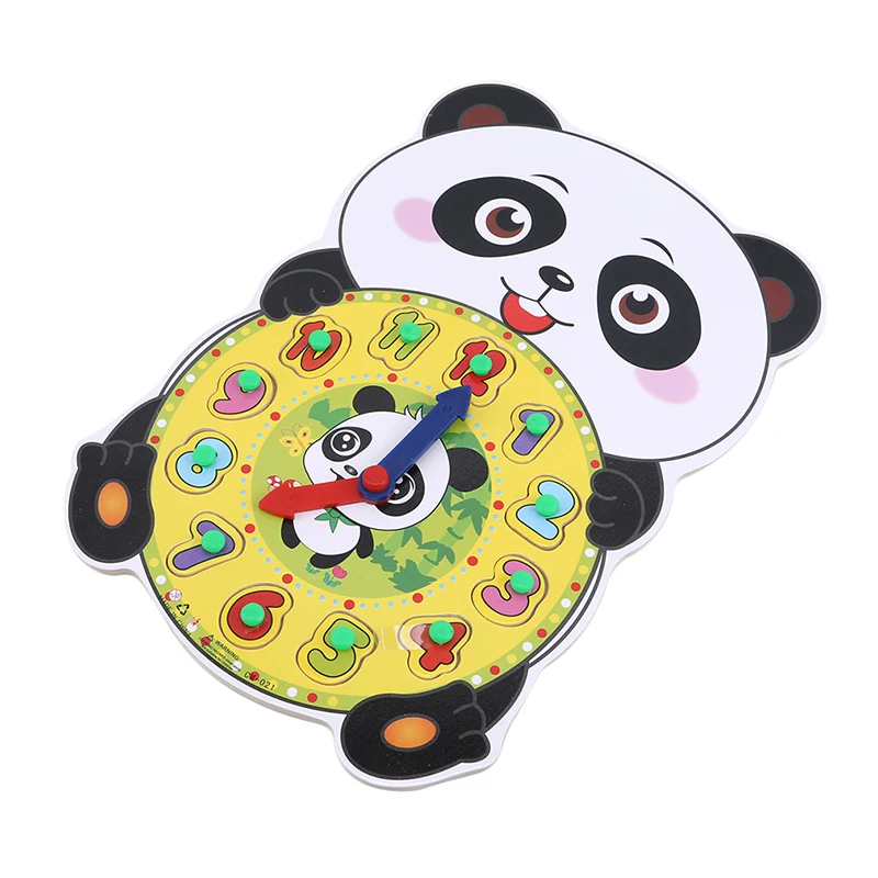 Детские деревянные панды Мультяшные Часы Животные цифровые цифры часы головоломка геометрическая форма головоломка матч игра развивающая игрушка деревянная игрушка
