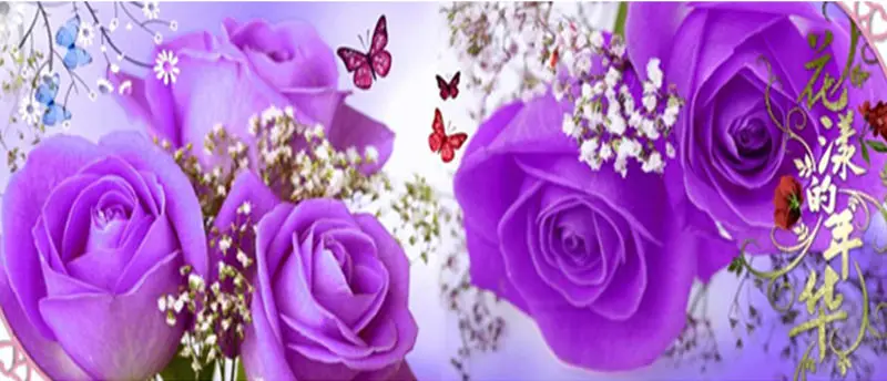 GLymg рукоделие Diy Алмазная картина вышивка крестиком фиолетовые розы полная дрель Алмазная вышивка цветок серия спальня домашний декор